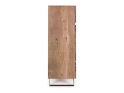Aparador 4 puertas madera de acacia y patas acero gris Denia 145 cm