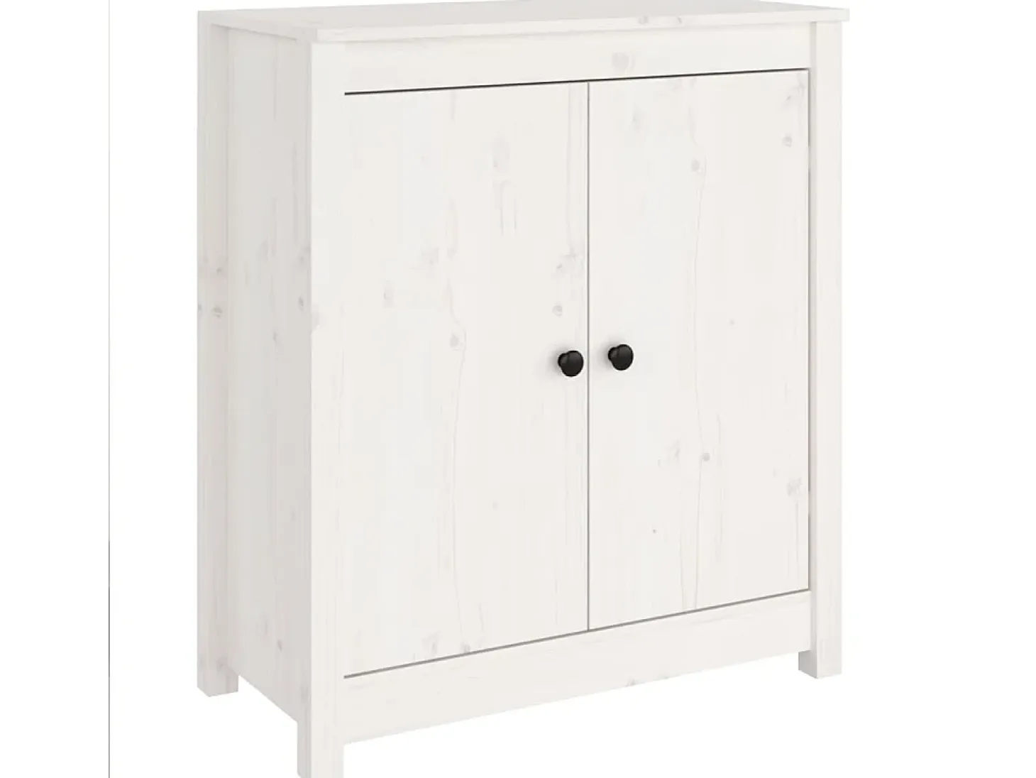 Aparador 2 uds de madera maciza de pino blanco 70x35x80 cm