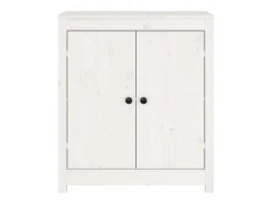 Aparador 2 uds de madera maciza de pino blanco 70x35x80 cm
