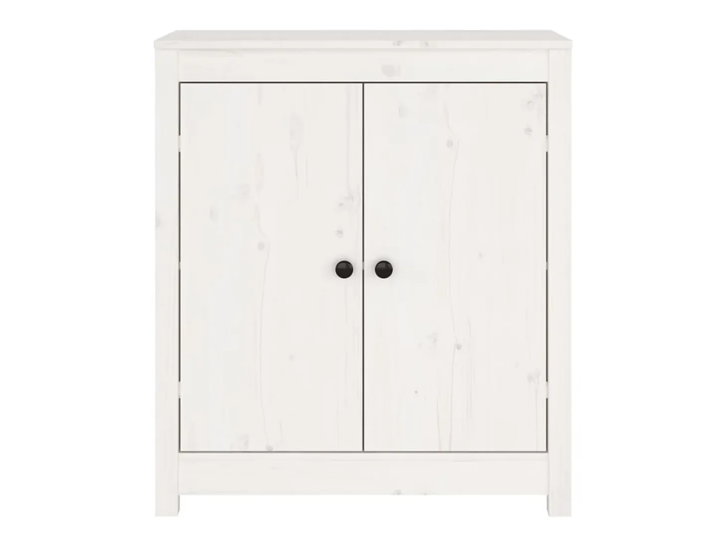 Aparador 2 uds de madera maciza de pino blanco 70x35x80 cm