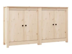 Aparador 2 uds de madera maciza de pino 70x35x80 cm ES95041