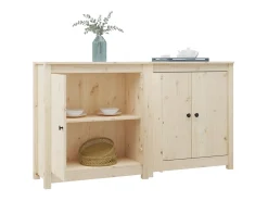 Aparador 2 uds de madera maciza de pino 70x35x80 cm ES95041