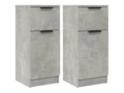 Aparador 2 uds madera contrachapada gris hormigón 30x30x70 cm ES108395
