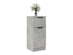Aparador 2 uds madera contrachapada gris hormigón 30x30x70 cm ES108395