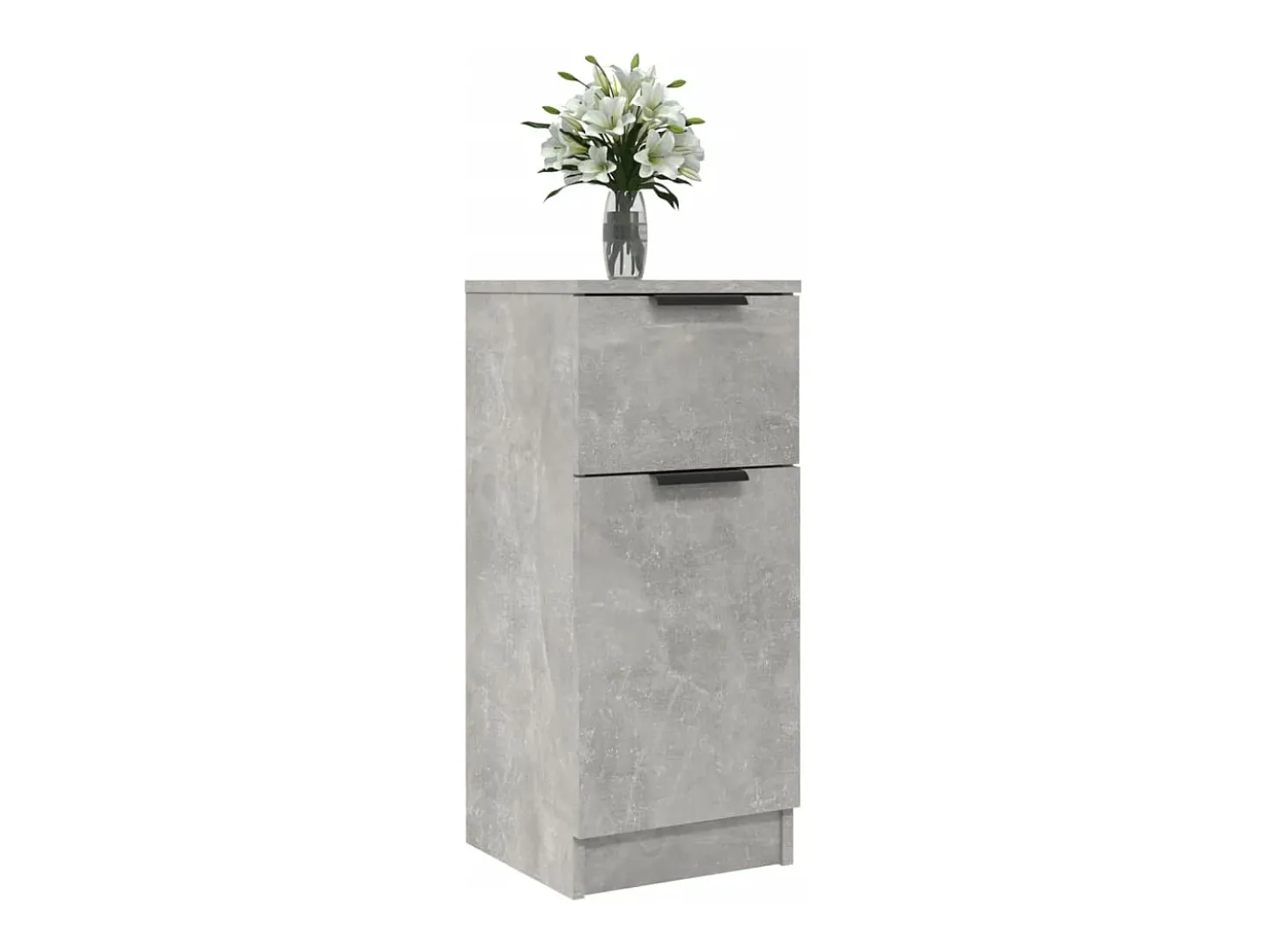 Aparador 2 uds madera contrachapada gris hormigón 30x30x70 cm ES108395