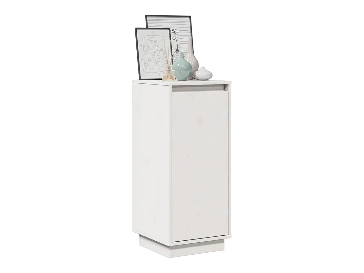 Aparador 2 uds madera maciza de pino blanco 31,5x34x75 cm