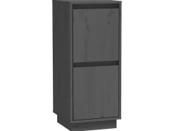 Aparador 2 uds madera maciza de pino gris 31,5x34x75 cm ES99774