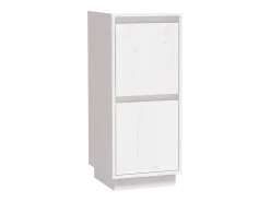 Aparador 2 uds madera maciza de pino blanco 31,5x34x75 cm