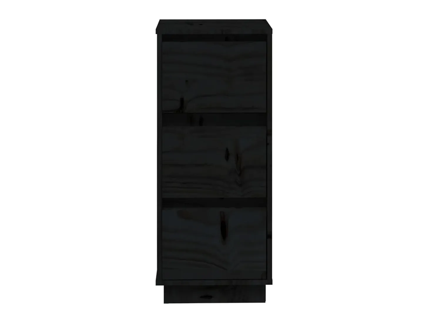 Aparador 2 uds madera maciza de pino negro 32x34x75 cm ES24678