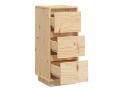 Aparador 2 uds madera maciza de pino 32x34x75 cm