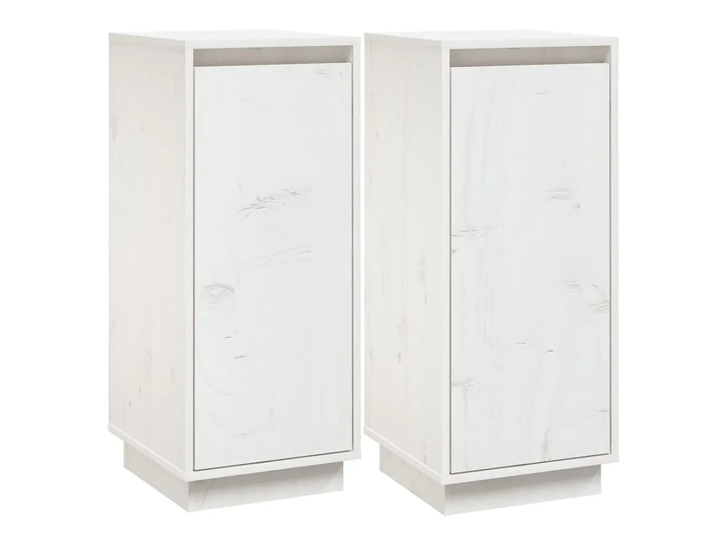 Aparador 2 unidades madera maciza de pino blanco 31,5x34x75 cm