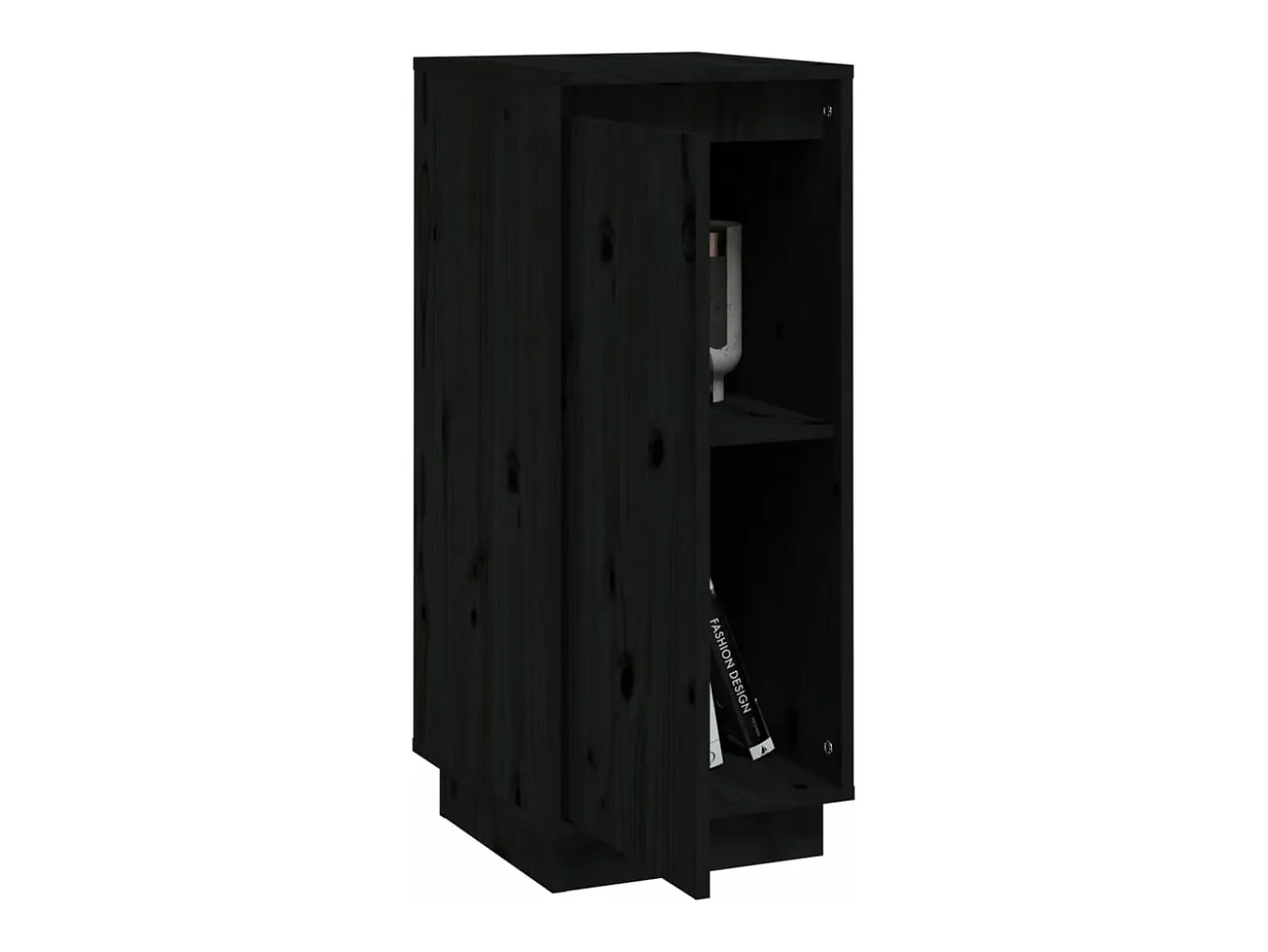 Aparador 2 unidades madera maciza de pino negro 31,5x34x75 cm