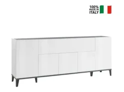 Aparador 200 x 40 cm diseño 5 puertas compartimento batiente vestíbulo salón Stephanie
