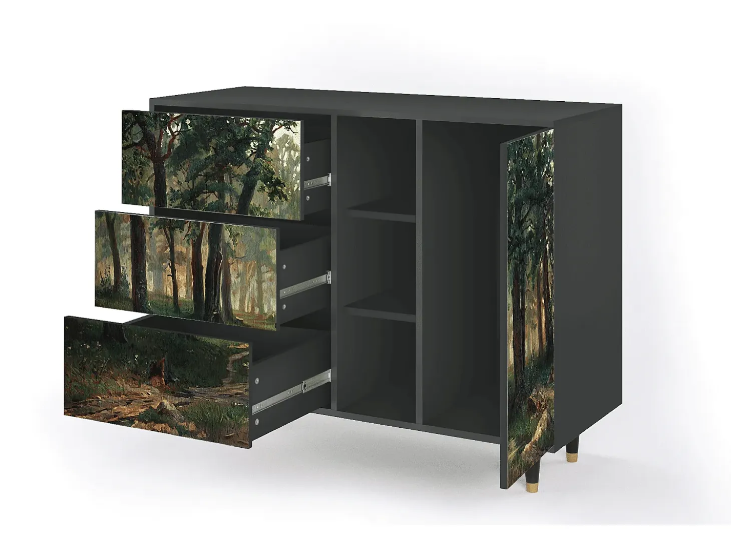 Aparador - 125x98x48 cm - BS2 - Rain in the Oak Forest, Antracita