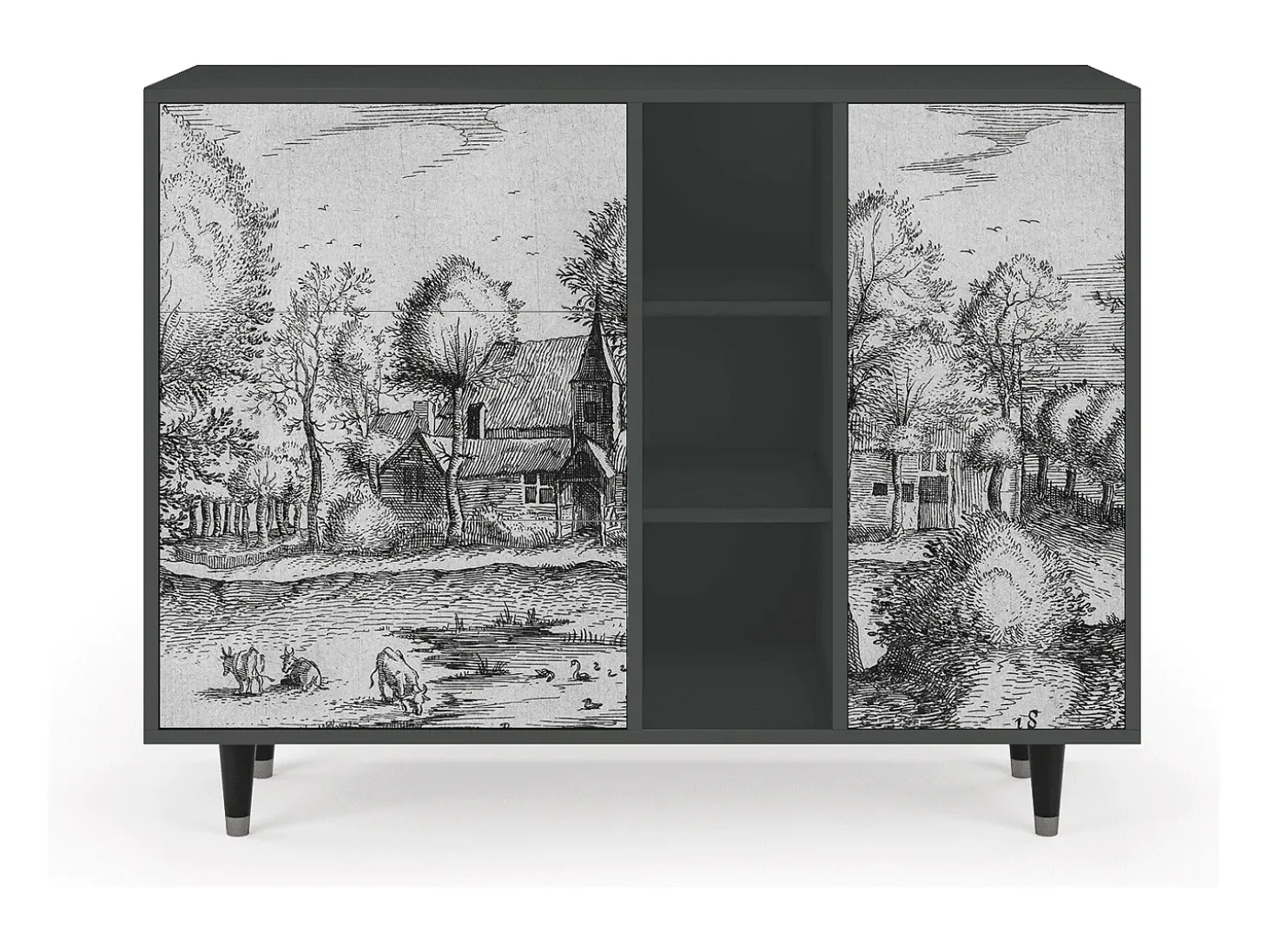 Aparador - 125x98x48 cm - BS2 - A Pond, Antracita