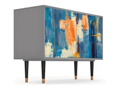 Aparador - 115x85x48 cm - BS4 - Abstract Expressionism, Gris