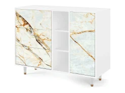 Aparador - 125x98x48 cm - BS2 - Arenay Marble, Blanco