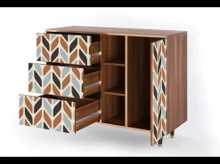 Aparador - 125x98x48 cm - BS2 - Beige Laure, Nogal