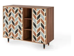 Aparador - 125x98x48 cm - BS2 - Beige Laure, Nogal