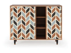 Aparador - 125x98x48 cm - BS2 - Beige Laure, Nogal
