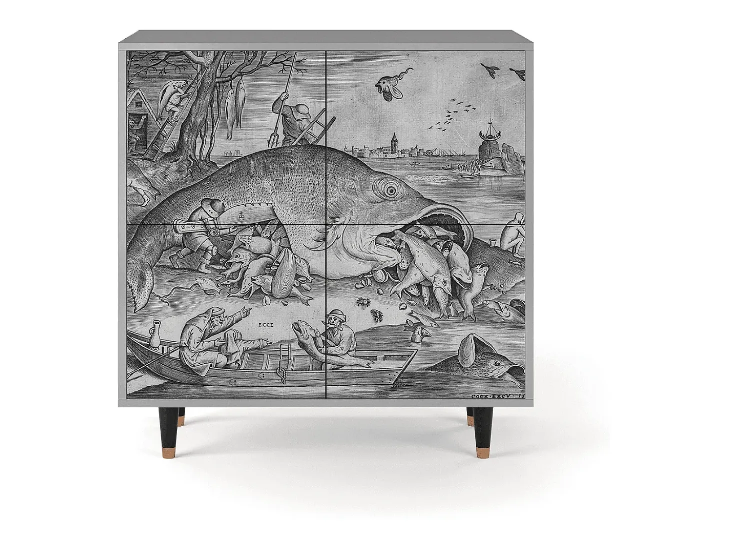 Aparador - 94x96x48 cm - BS3 - Big Fish Eat Little, Gris
