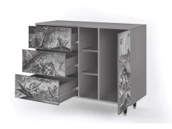 Aparador - 125x98x48 cm - BS2 - Big Fish Eat Little, Gris