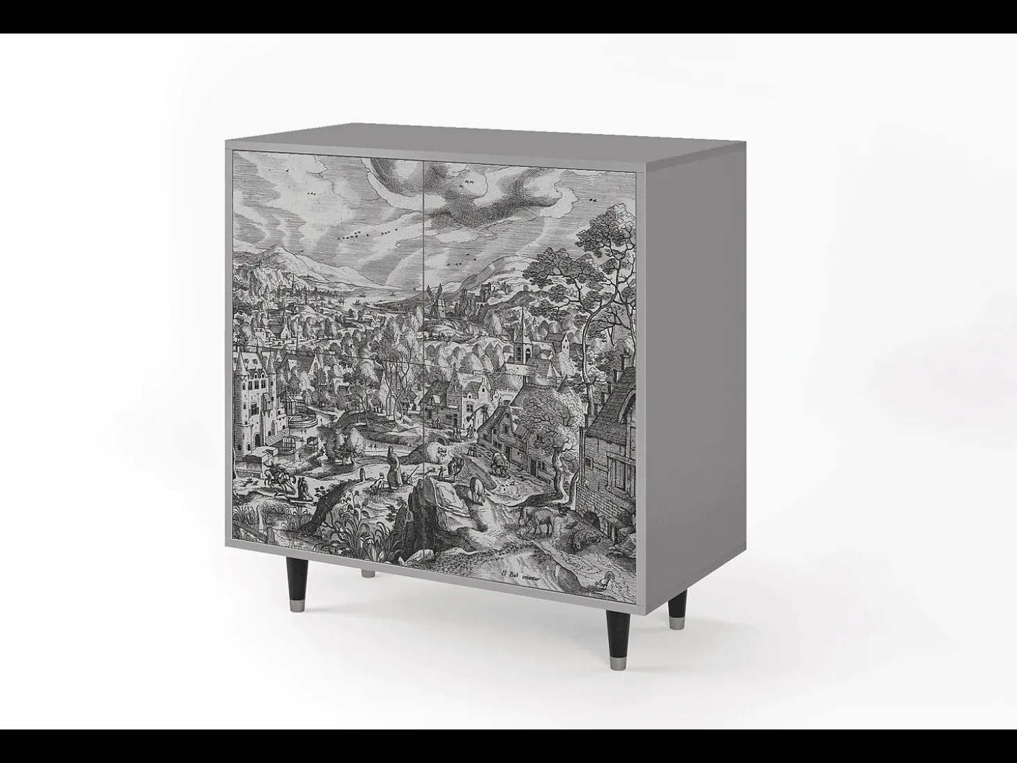 Aparador - 94x96x48 cm - BS3 - Bird Dropping, Gris