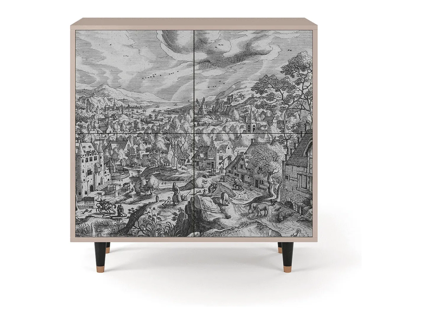 Aparador - 94x96x48 cm - BS3 - Bird Dropping, Latte