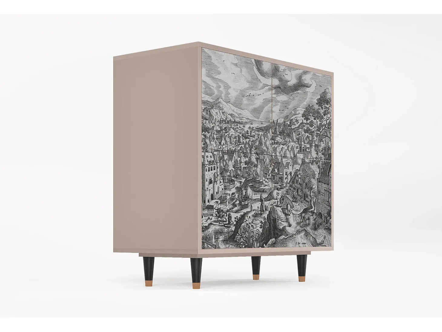Aparador - 94x96x48 cm - BS3 - Bird Dropping, Latte