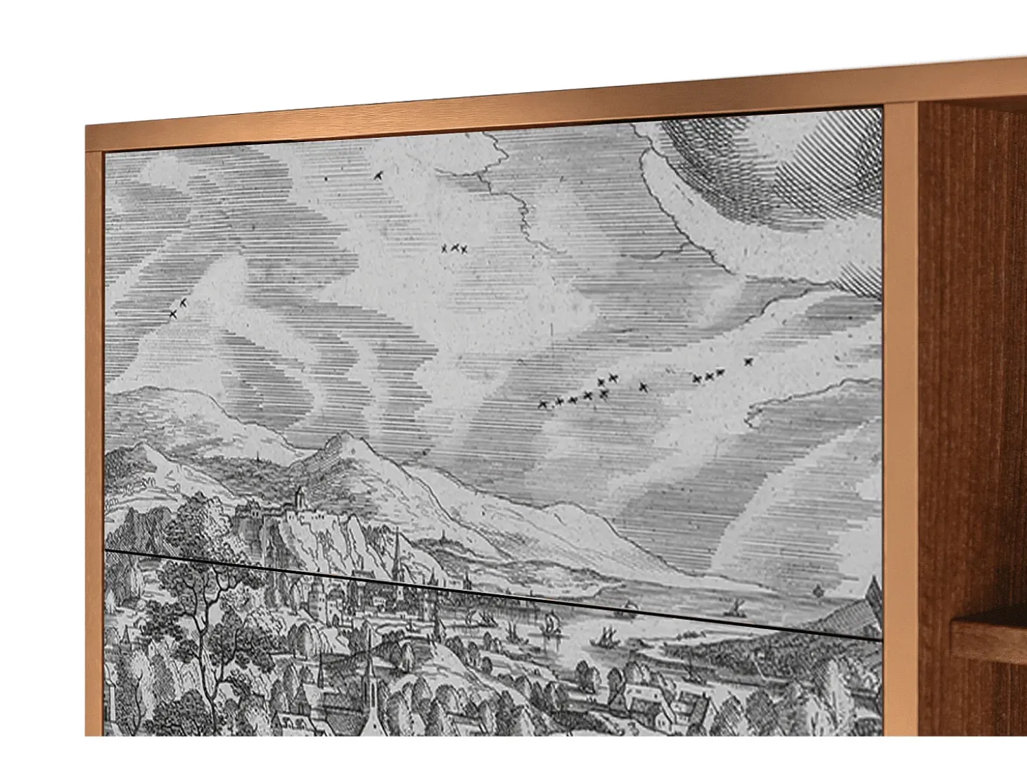 Aparador - 125x98x48 cm - BS2 - Bird Dropping, Nogal