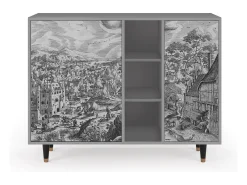 Aparador - 125x98x48 cm - BS2 - Bird Dropping, Gris