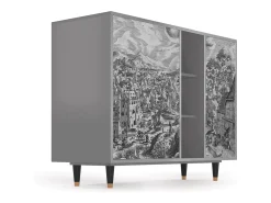 Aparador - 125x98x48 cm - BS2 - Bird Dropping, Gris
