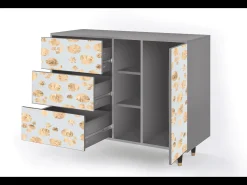 Aparador - 125x98x48 cm - BS2 - Blue Giraffe, Gris
