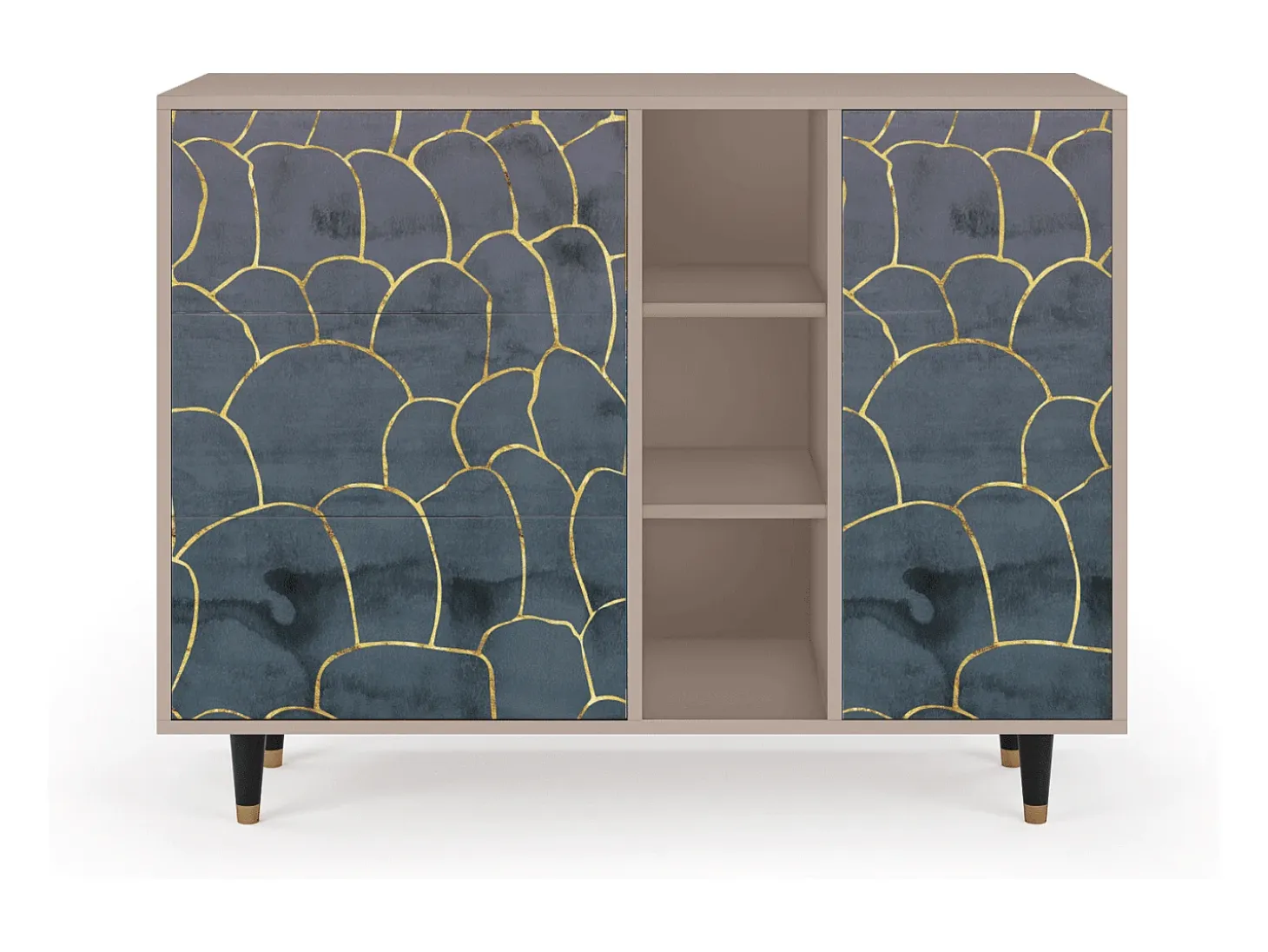 Aparador - 125x98x48 cm - BS2 - Blue Lagoon, Latte