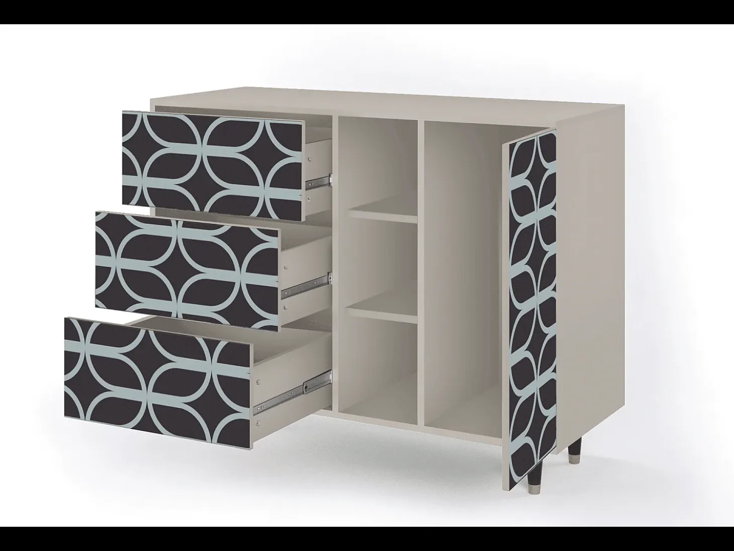 Aparador - 125x98x48 cm - BS2 - Braided Blue, Arena