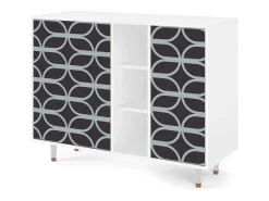 Aparador - 125x98x48 cm - BS2 - Braided Blue, Blanco
