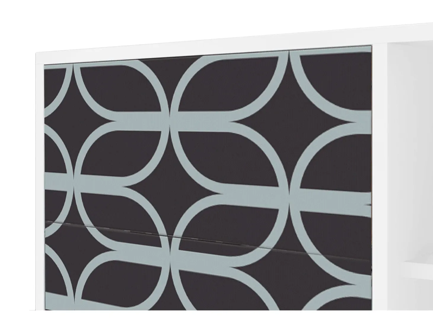 Aparador - 125x98x48 cm - BS2 - Braided Blue, Blanco