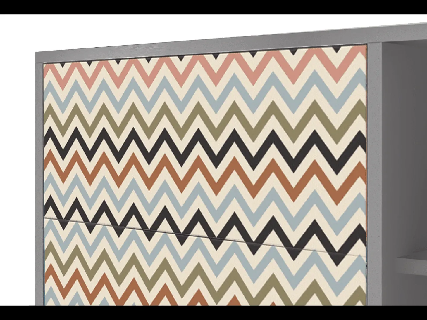 Aparador - 125x98x48 cm - BS2 - Bright Ripple, Gris