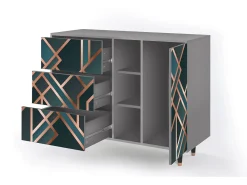 Aparador - 125x98x48 cm - BS2 - Bronze Crossroad, Gris