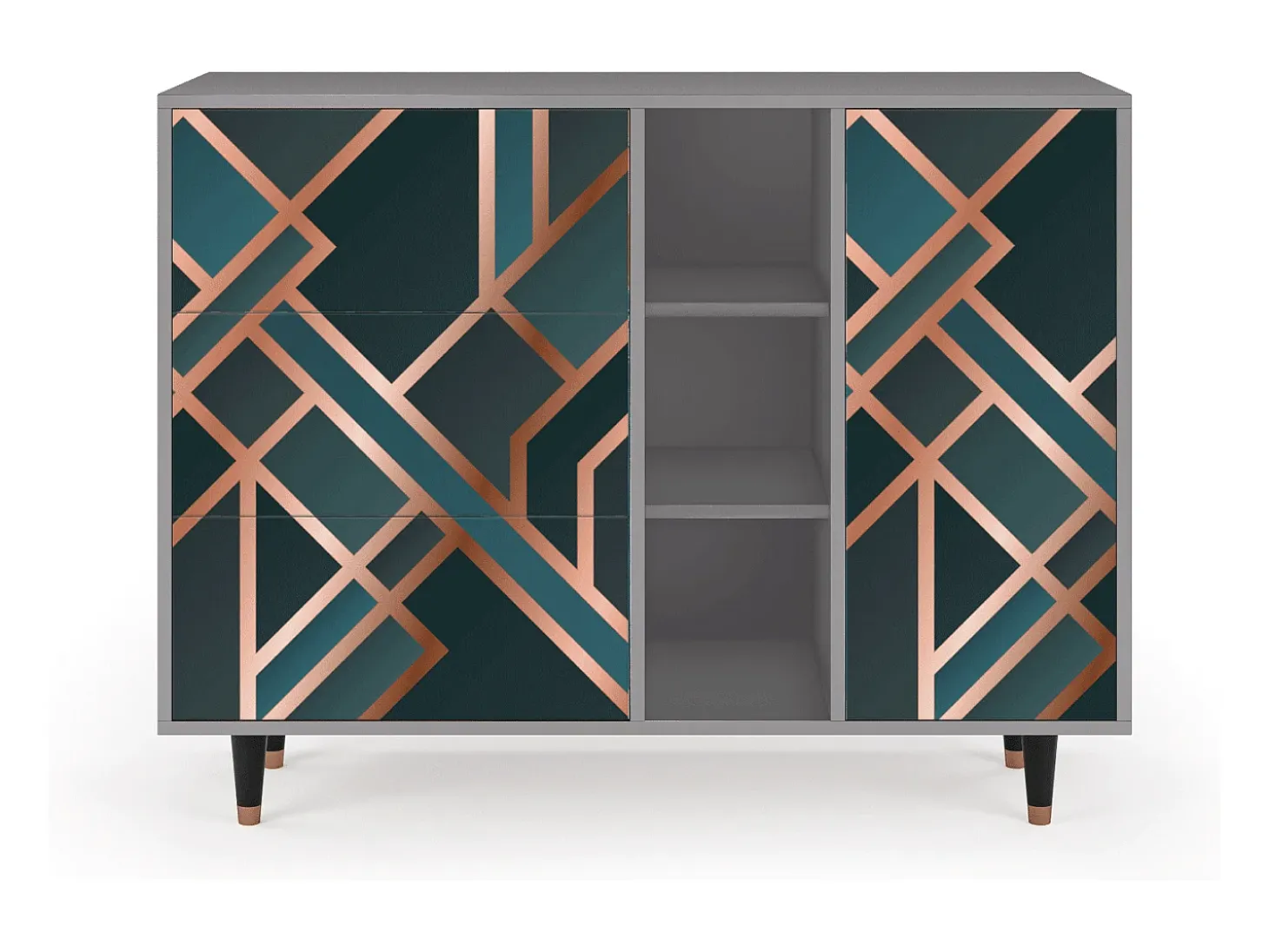 Aparador - 125x98x48 cm - BS2 - Bronze Crossroad, Gris