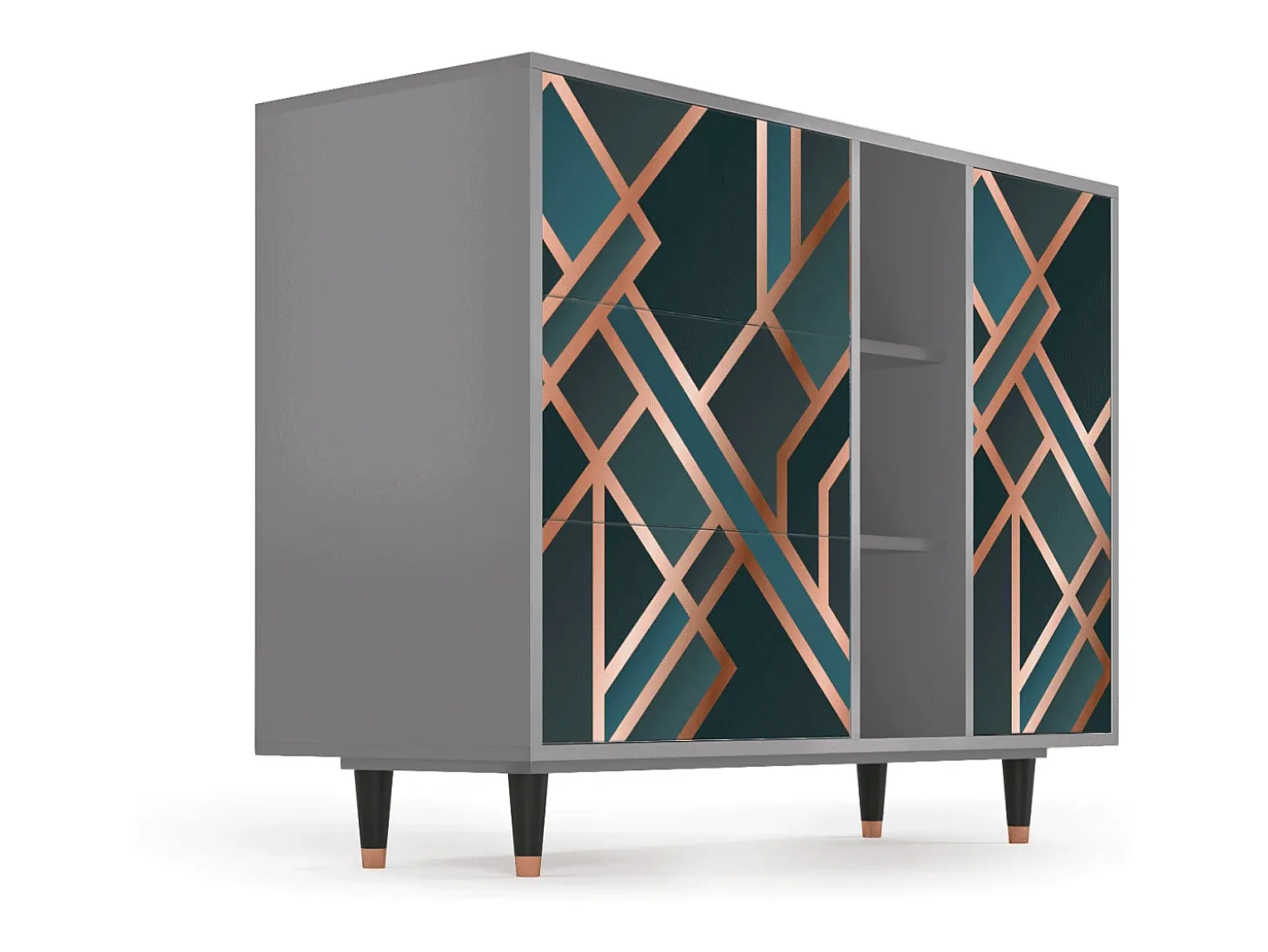 Aparador - 125x98x48 cm - BS2 - Bronze Crossroad, Gris