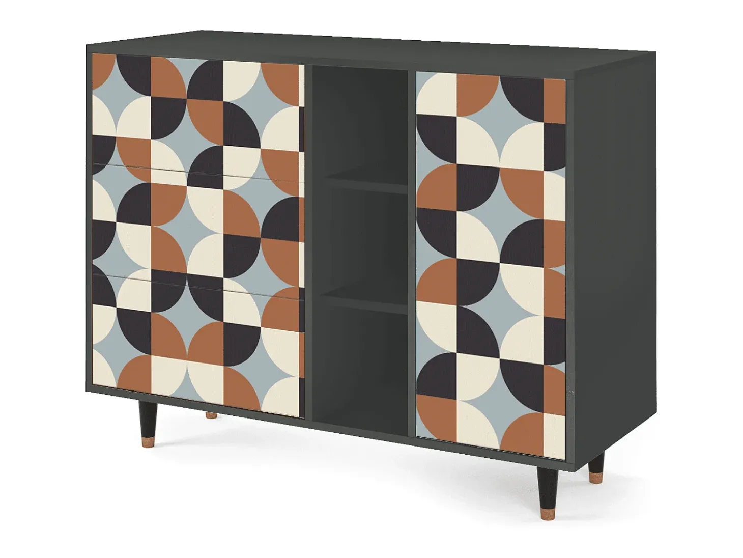 Aparador - 125x98x48 cm - BS2 - Brown Sensation, Antracita