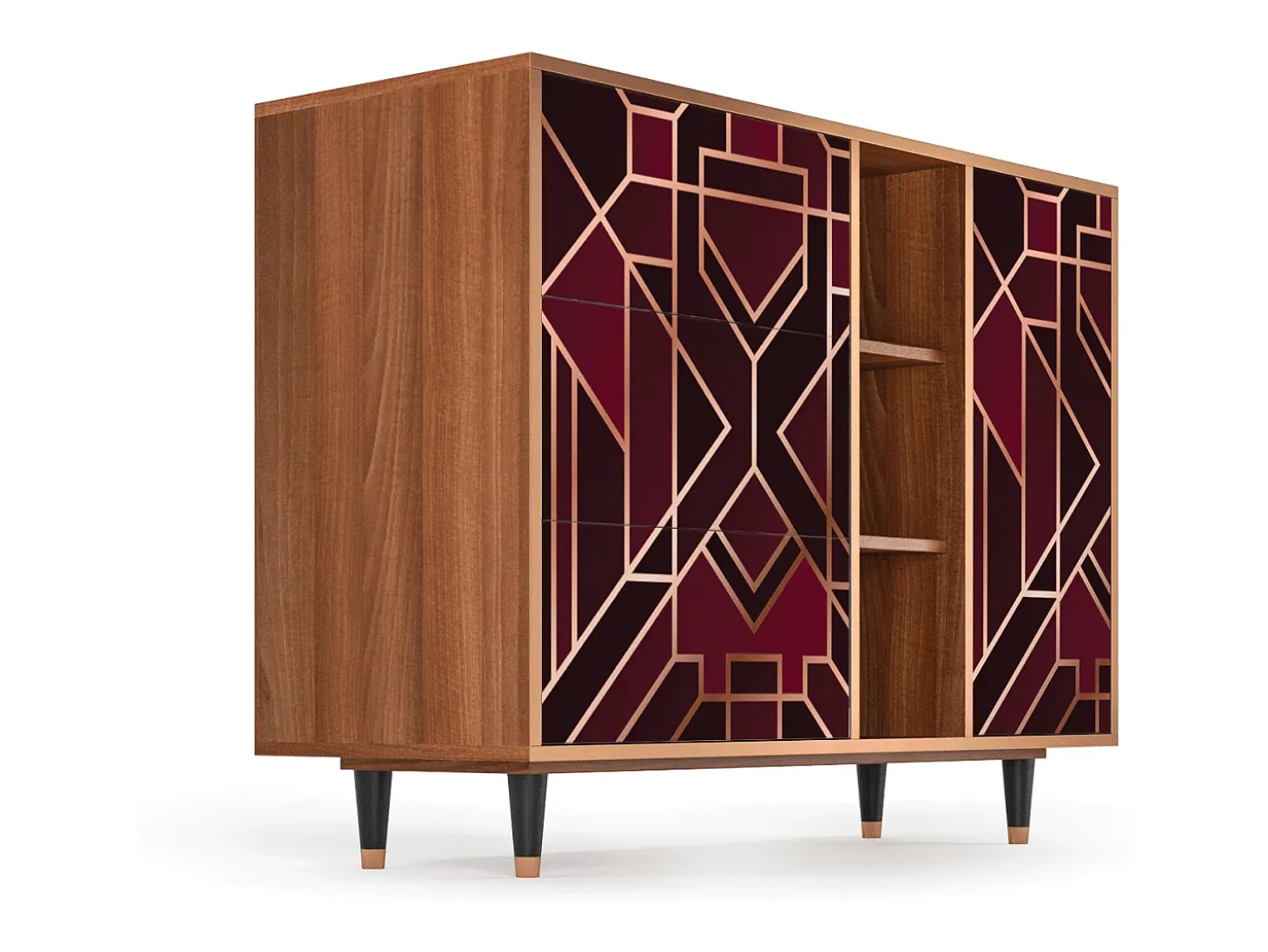 Aparador - 125x98x48 cm - BS2 - Burgundy Jewelery, Nogal