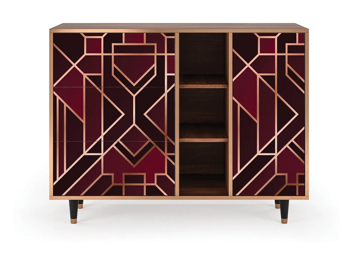 Aparador - 125x98x48 cm - BS2 - Burgundy Jewelery, Nogal