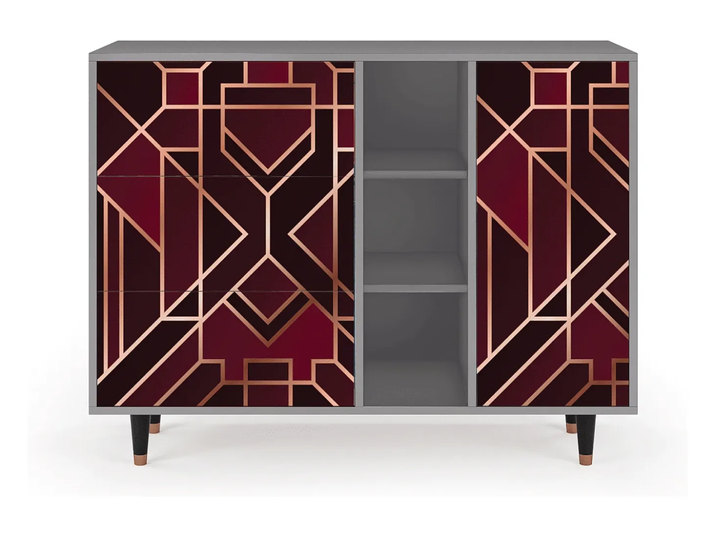 Aparador - 125x98x48 cm - BS2 - Burgundy Jewelery, Gris