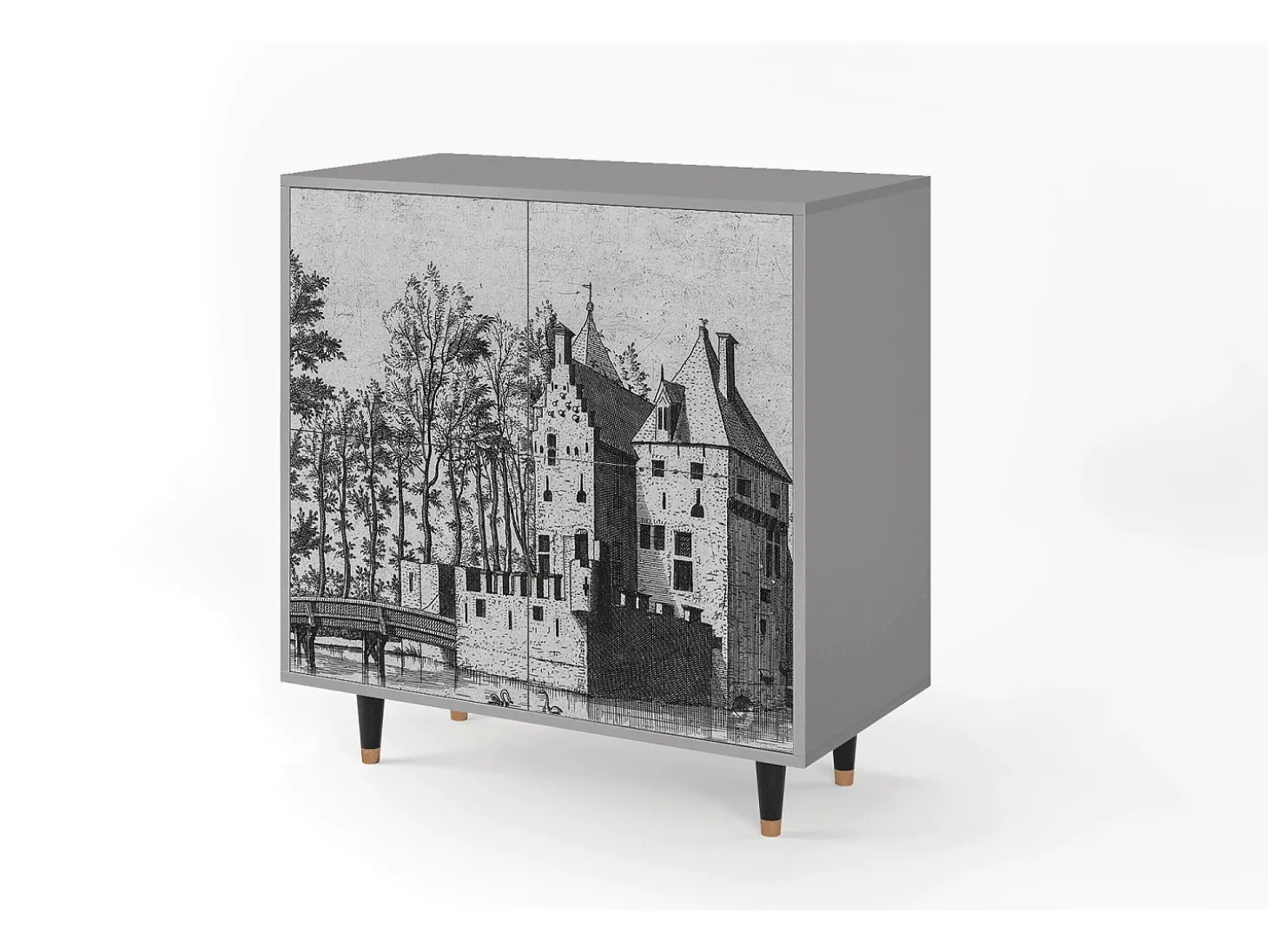 Aparador - 94x96x48 cm - BS3 - Castle with Bridge, Gris