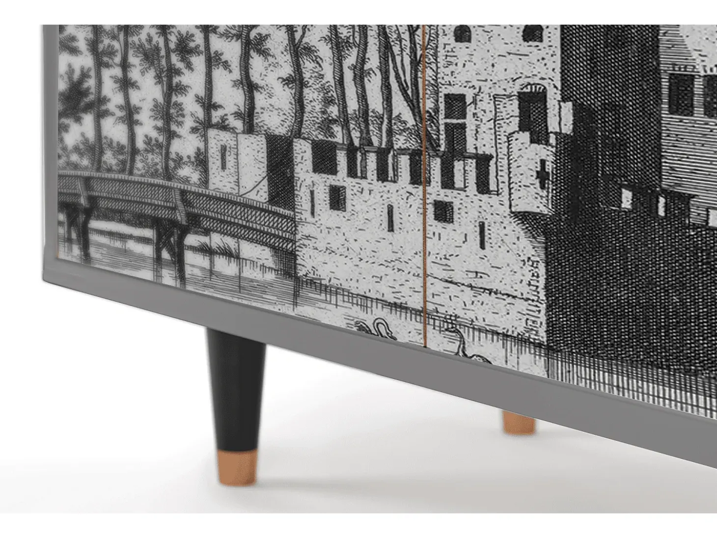 Aparador - 94x96x48 cm - BS3 - Castle with Bridge, Gris