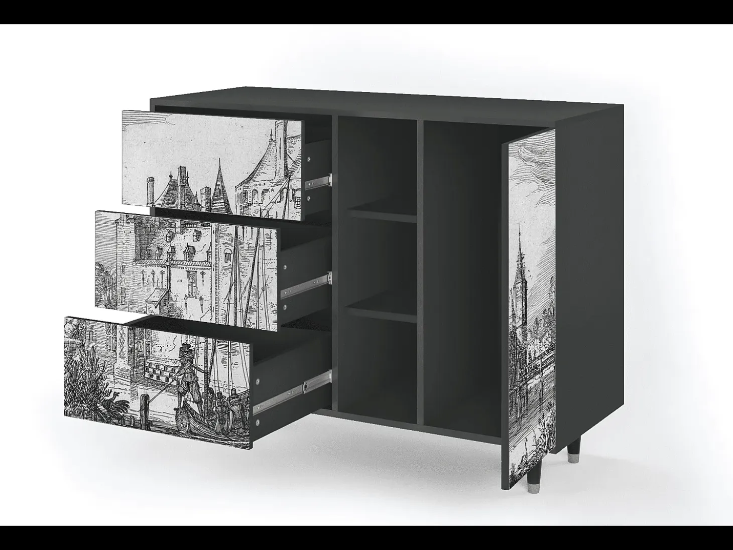 Aparador - 125x98x48 cm - BS2 - Castle by Breugel, Antracita
