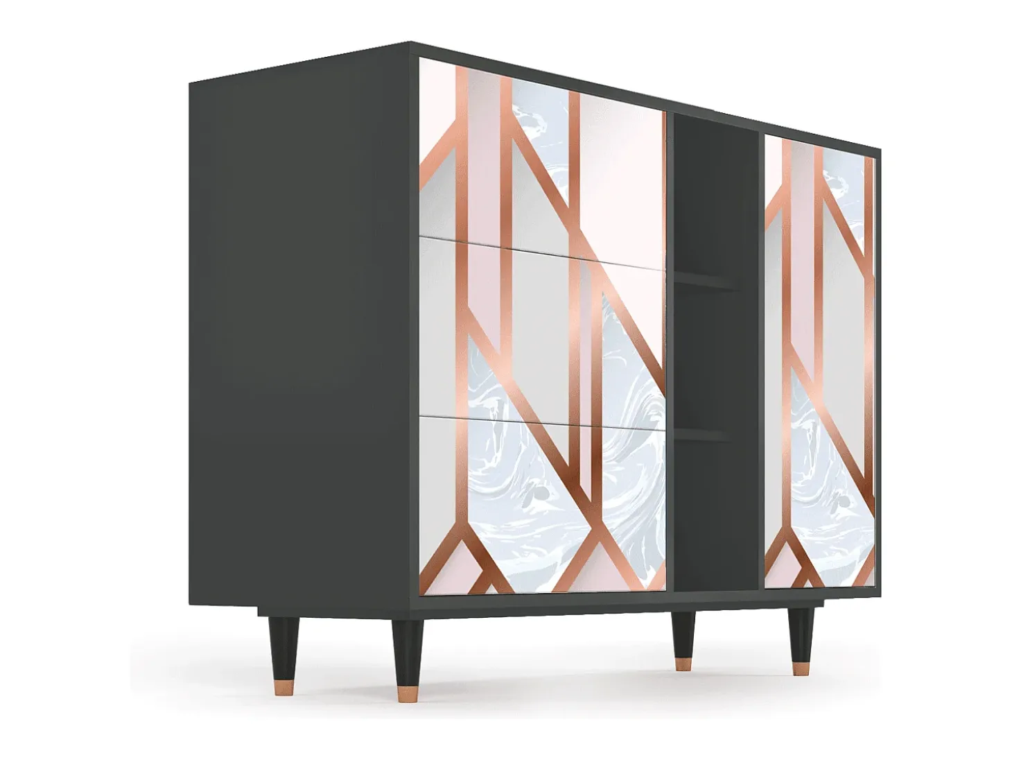 Aparador - 125x98x48 cm - BS2 - Champagne Story, Antracita