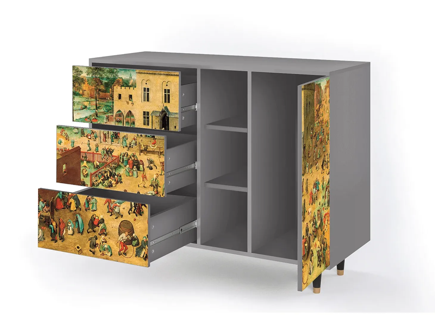 Aparador - 125x98x48 cm - BS2 - Children Games, Gris